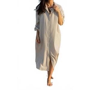 NEW BECASA easygoing cotton maxi dress in emerson stripe